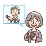 an elderly woman receiving online medical consultation